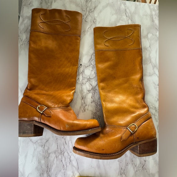 Vintage made in Brazil brown leather heeled boots size 7.5 - Picture 10 of 16